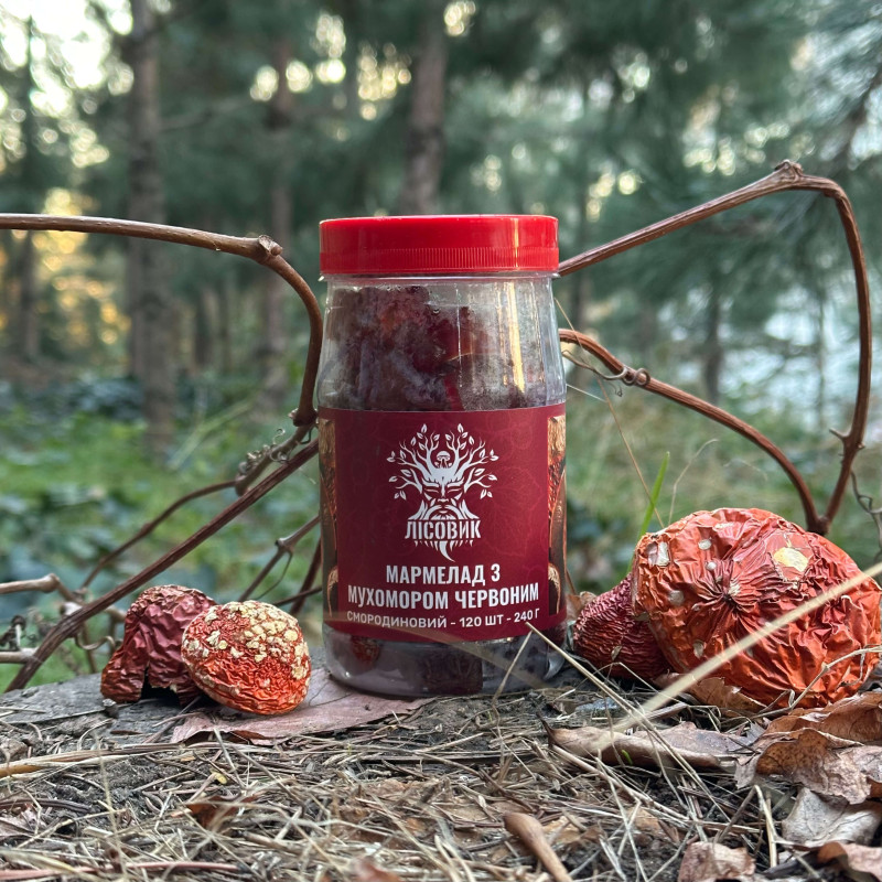 Мармелад мухоморний зі смаком смородини, "Лісовик", 120 желейок
