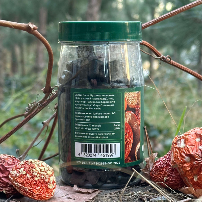 Мухоморний мармелад зі смаком яблука, "Лісовик", 120 желейок