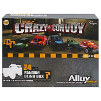 Набор металлических машинок-сюрпризов "Crazy convoy" (24 шт)