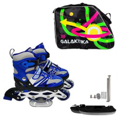 Ролики, размер M (35-38) светлые, раздвижные, ABEC-7; Синие