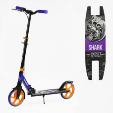 Самокат двухколесный "Best Scooter SHARK" (с ручным тормозом, зажим руля, колеса PU – 20 см, 1 амортизатор, в коробке)