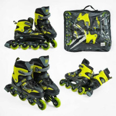 Ролики "Best Roller" (розмір 34-37; колір – ЖОВТИЙ; колеса PU, ПЕРЕДНЄ КОЛЕСО СВІТЛО, устілка 21.5-24 см, d колес – 7 см)