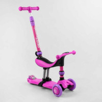 Самокат-велобег 3в1 трехколесный BS-26566 (4) Best Scooter, 3 колеса PU со светом, сидение, амортизаторы, родительская ручка