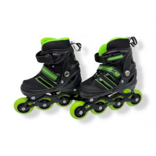 Роликовые коньки размер S (30-33) колеса PU 1 свет в сумке (САЛАТОВЫЕ)