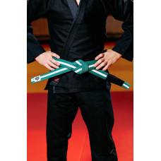 Зелено-білий пояс для джиу джитсу ТМ KINTAYO, 180 зріст