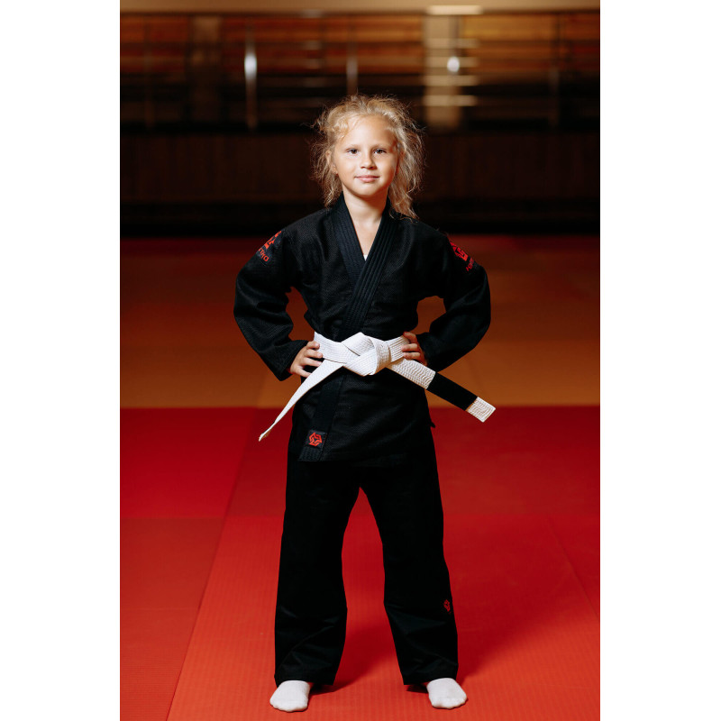 Кімоно для джиу - джитсу чорне, TM "Kintayo", 140 зріст, щільність 350 гр/м.кв.