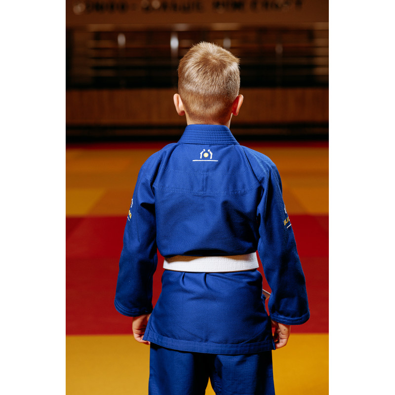 Синє дитяче кімоно для хлопчиків, грепплінг, TM BUDOGI, зріст 150 см, щільність 350 гр/м.кв.