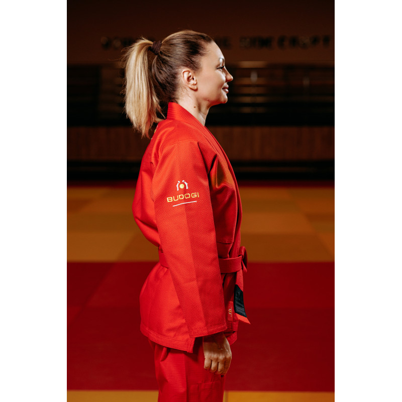 Червоне кімоно для дівчат/жінок, грепплінг, TM BUDOGI, зріст 180 см, щільність 450 гр/м.кв.