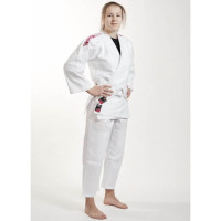 Белое кимоно для девочек IPPON GEAR FUTURE 2.0 PINK!, Рост 160 см, Плотность 335 г/м², Хлопок, Полиэстер