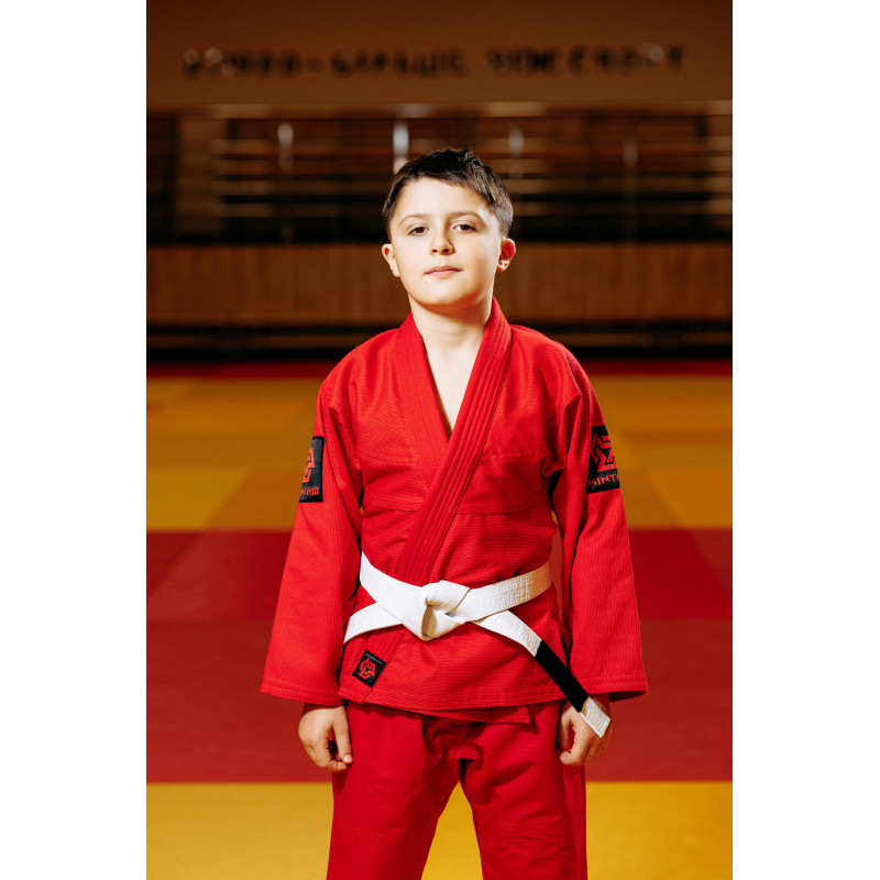 Кімоно для джиу - джитсу червоне, TM "Kintayo", 150 зріст, щільність 350 гр/м.кв.