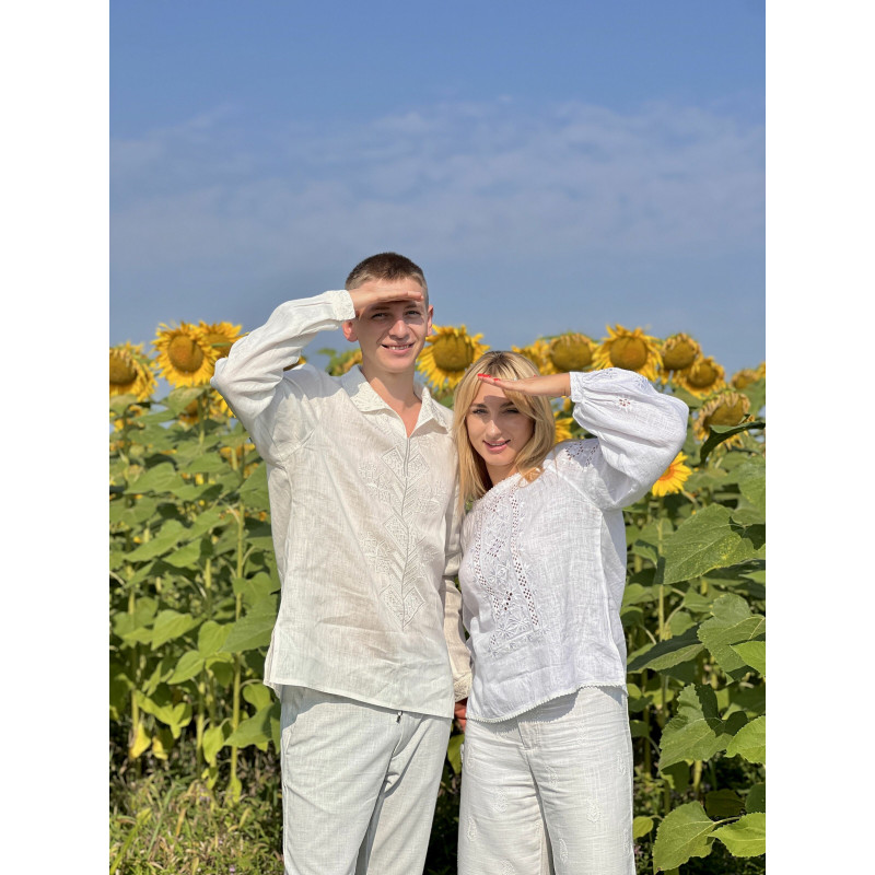 Чоловіча вишита сорочка біла SVCH2
