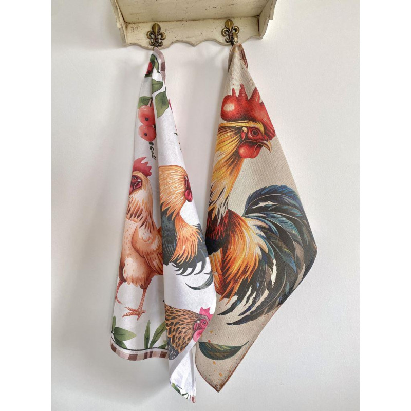 Набір з 2 шт. кухонних рушників "Chicken Family" SET TOWELS-01