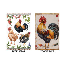 Набір з 2 шт. кухонних рушників "Chicken Family" SET TOWELS-01