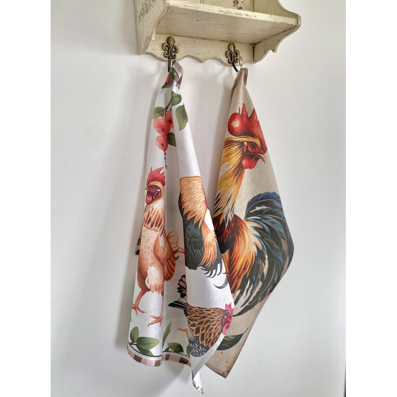 Набір з 2 шт. кухонних рушників "Chicken Family" SET TOWELS-01