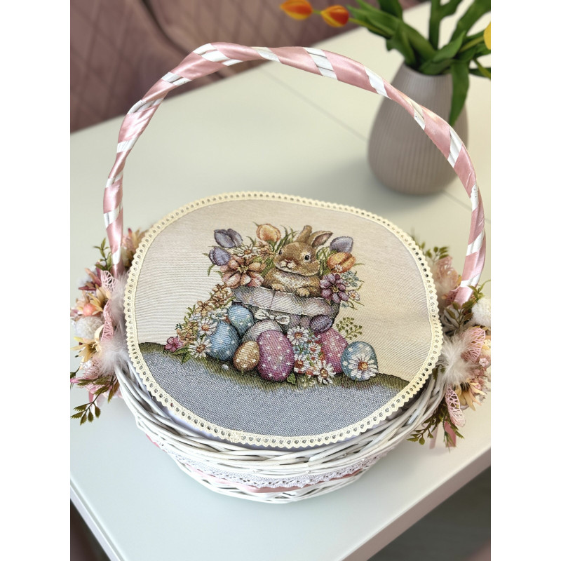 Серветка гобеленова з мереживом ROUND1289GR-30D Limaso