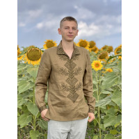 Чоловіча вишита сорочка хакі SVCH3