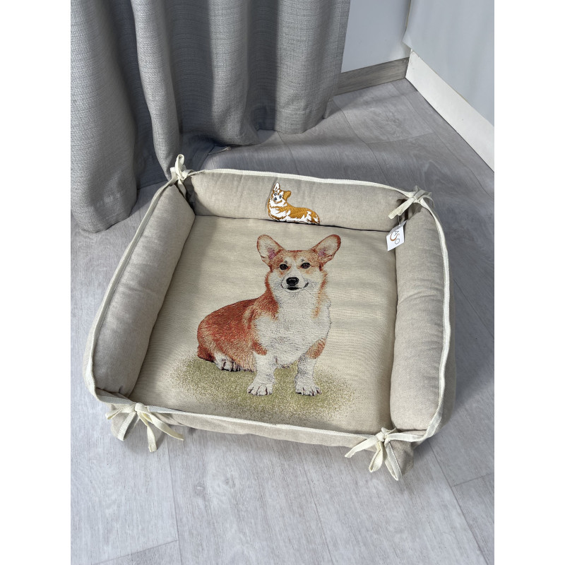 Лежак для тварин+водовідштовхуючий матрац гобеленовий CORGI-SET (48x48)