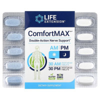 Комфорт макс, ComfortMax, Life Extension, подвійна дія для підтримки нервової системи, для ранку та вечора, 60 вегетаріанських таблеток