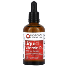 Вітамін D3, Liquid Vitamin D3, Protocol for Life Balance, рідкий, 400 МО, 59 мл