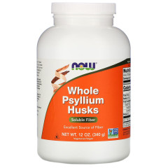 Подорожник, Whole Psyllium Husks, Now Foods, ціла лушпайка, 340 г