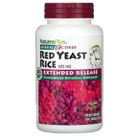 Красный дрожжевой рис, Red Yeast Rice, Nature's Plus, Herbal Actives, 600 мг, 60 таблеток