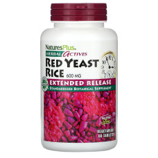 Червоний дріжджовий рис, Red Yeast Rice, Nature's Plus, Herbal Actives, 600 мг, 60 таблеток