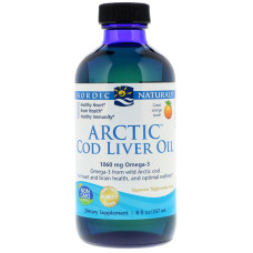 Риб'ячий жир з печінки тріски, Arctic Cod Liver Oil, Nordic Naturals, апельсин, арктичний, 237 мл