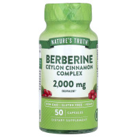 Берберін з цейлонською корицею, Berberine Ceylon Cinnamon Complex, Nature's Truth, комплекс, 2000 мг, 50 капсул