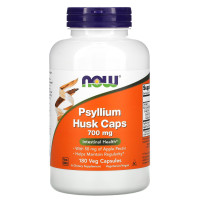 Подорожник із лушпиння в капсулах, Psyllium Husk, Now Foods, 700 мг, 180 вегетаріанських капсул