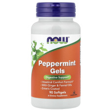 Мята перечная, Peppermint Gels, Now Foods, 90 гелевых капсул
