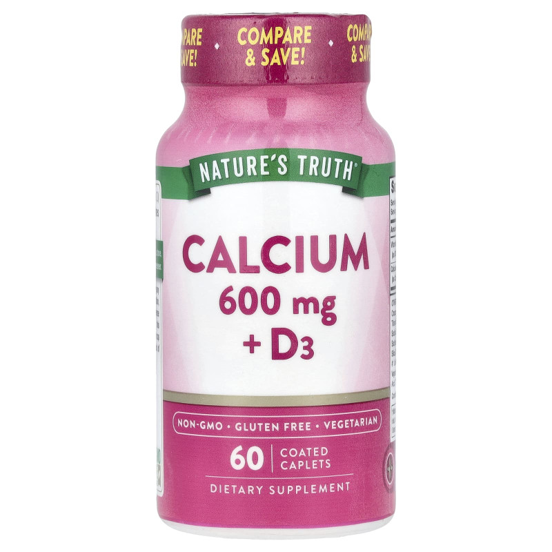 Кальцій + вітамін D3, Calcium + D3, Nature's Truth, 60 каплет