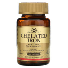 Хелат заліза, Chelated Iron, Solgar, 100 таблеток
