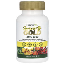 Мультивітаміни, Gold, The Ultimate Multivitamin Supplement, Source of Life, NaturesPlus, 180 міні-таблеток
