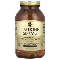 Таурин, Taurine, Solgar, 500 мг, 250 вегетарианских капсул