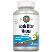 Яблочный уксус, Apple Cider Vinegar, KAL, вкус зеленого яблока, 500 мг, 60 жевательных таблеток