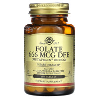 Фолат, Folate, Solgar, фолієва кислота у формі метилфолату, 666 мкг ДФЕ, 100 таблеток