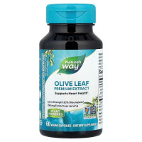 Экстракт листьев оливы, премиум, (20% олеуропеина), Olive Leaf, Nature's Way, 250 мг, 60 веганских капсул