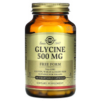 Глицин, Glycine, Solgar, 500 мг, 100 растительных капсул