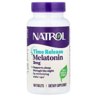 Мелатонін, Melatonin, Natrol, 3 мг, 100 таблеток сповільненого вивільнення