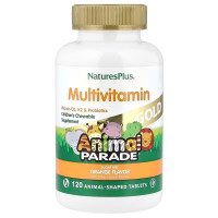 Вітаміни для дітей, Children's Chewable Multivitamin, Nature's Plus, Animal Parade, смак апельсину, 120 жувальних таблеток у формі тварин