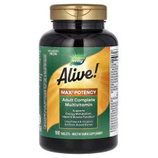 Мультивитамины без железа, Alive! Max3 Potency, Nature's Way, 180 таблеток