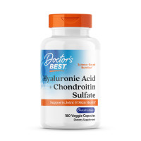 Гіалуронова кислота та хондроїтинсульфат, Hyaluronic Acid + Chondroitin Sulfate with BioCell Collagen, Doctor's Best, з колагеном BioCell, 180 вегетаріанських капсул