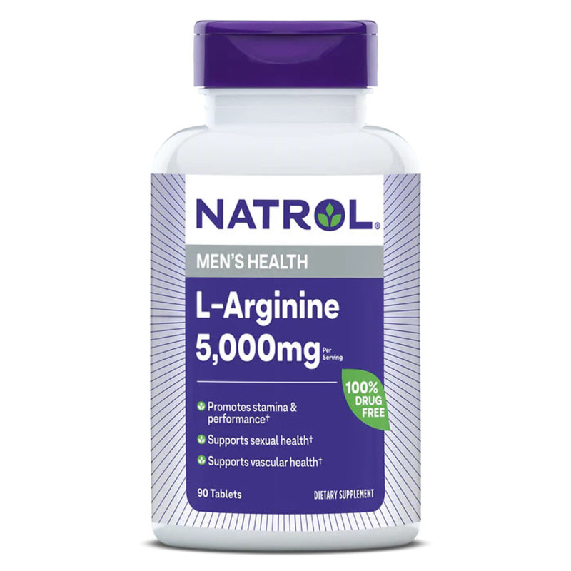 Аргинин, L-Arginine, Natrol, 3000 мг, 90 таблеток