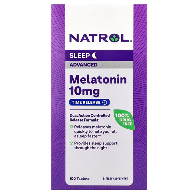 Мелатонін, Melatonin Advanced Sleep, Natrol, повільне вивільнення, 10 мг, 100 таблеток