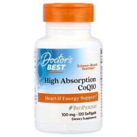 Коензим Q10, High Absorption CoQ10, Doctor's Best, з високим ступенем засвоєння, 100 мг, 120 гелевих капсул