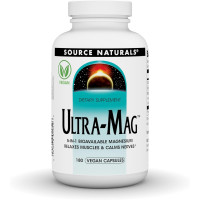 Магній ультра, Ultra-Mag, Source Naturals, 5-в-1, розслаблює м'язи та заспокоює нерви, 180 веганських капсул