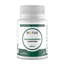 Ашваганда, Ashwagandha, Biotus, 400 мг, 60 капсул
