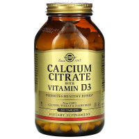 Цитрат кальцію з вітаміном D3, Calcium Citrate, Solgar, 240 таблеток