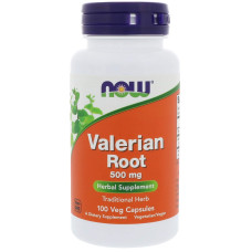 Корень Валерианы, Valerian Root, Now Foods, 500 мг, 100 вегетарианских капсул