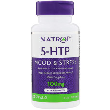 5-HTP, 5-гидрокситриптофан, Natrol, 100 мг, 30 капсул